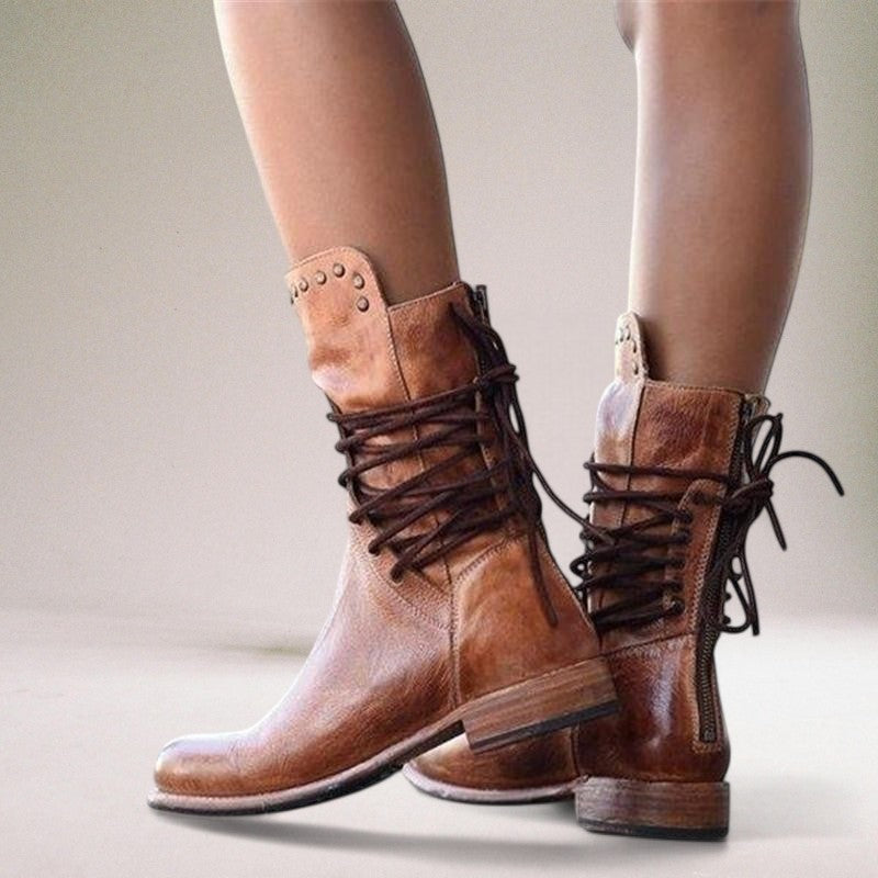 Natalia™ | Leather Boots with Laces