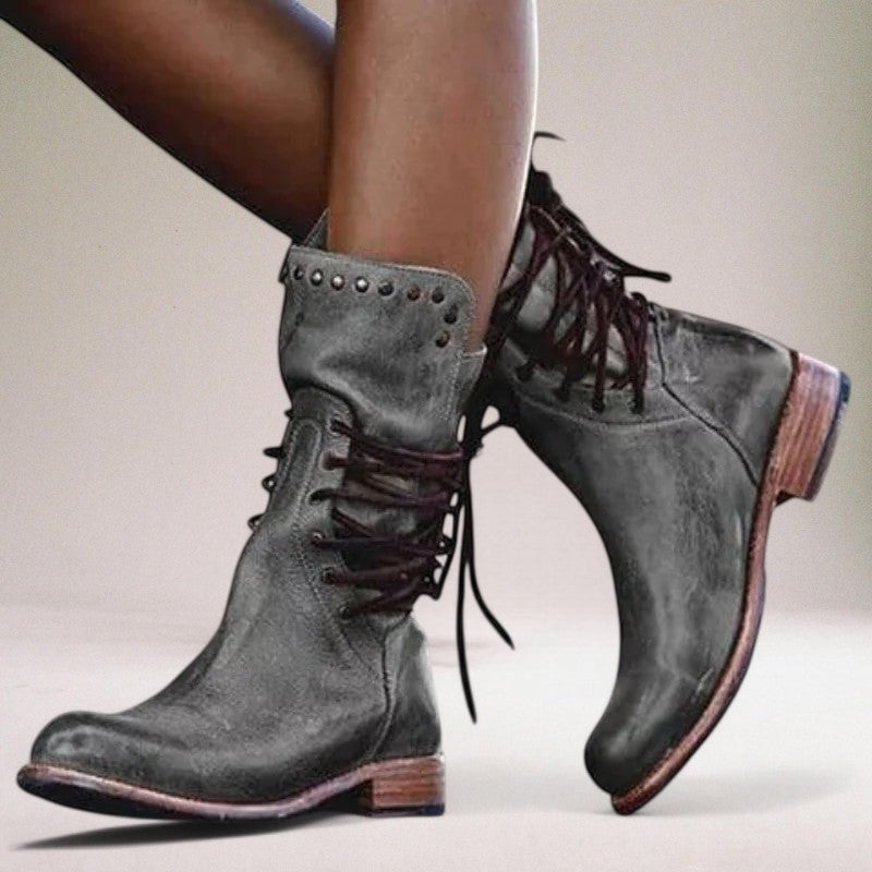 Natalia™ | Leather Boots with Laces