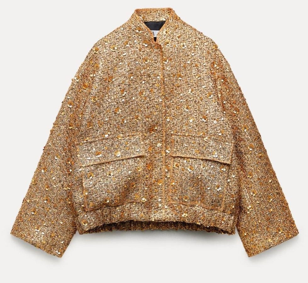 Jane | Gold Sequin Jacket