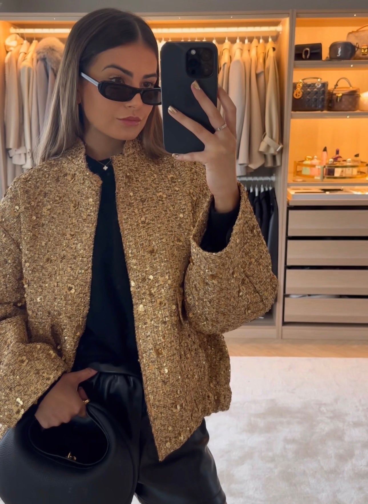 Jane | Gold Sequin Jacket