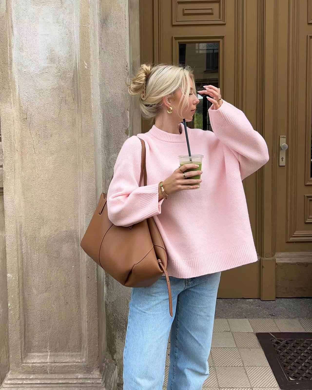 Joan | Oversized Pink Sweater